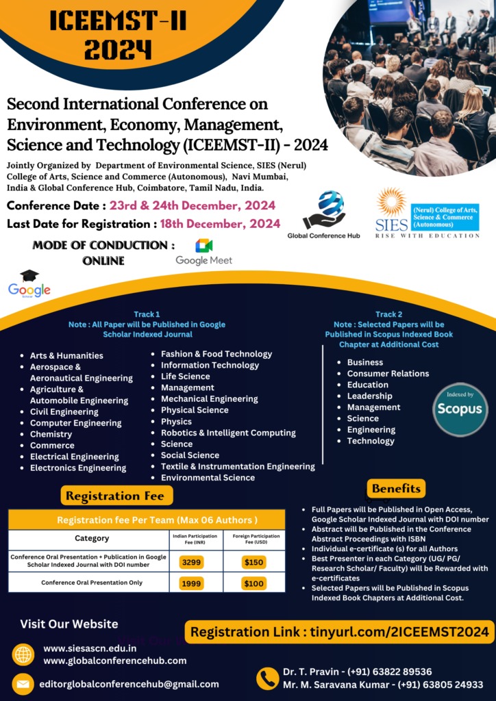 Second International Conference on Environment, Technology and Economy (ICEEMST-II) 2024